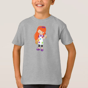 Painter, Paint Artist, Cute Girl, Orange Hair T-Shirt