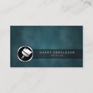 Painter Paint Brush Icon Dark Grunge Business Card