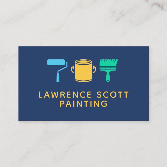 Painter Painting Company Modern Simple Colourful Business Card (Front)