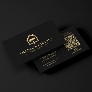 Painter Painting Contractor Logo Black Modern Business Card