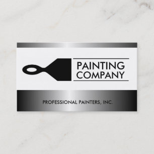 Painter Painting Contractor Paint Brush Metallic Business Card