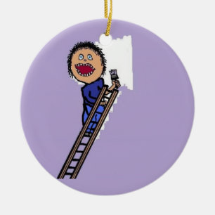 Painter Painting Wall Ceramic Ornament