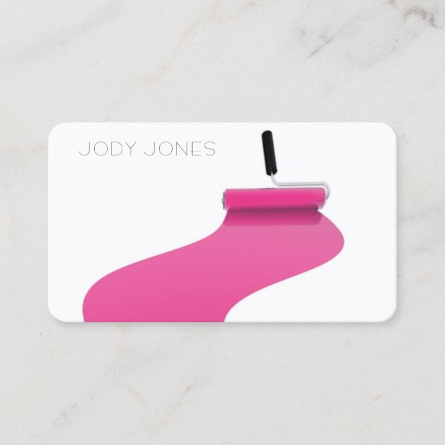 Painter Pink Professional Painting Service Business Card (Front)