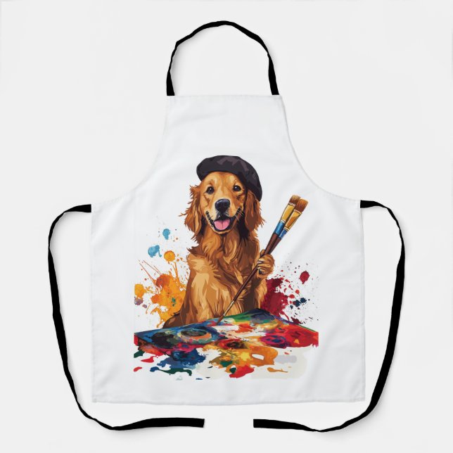 Painter Pup � Artistic Dog with Easel Apron (Front)