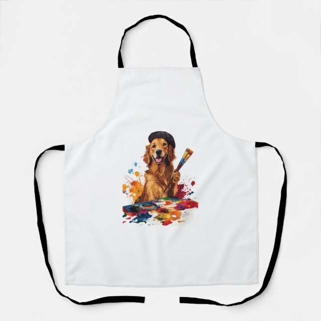 Painter Pup � Artistic Dog with Easel Apron (Front)