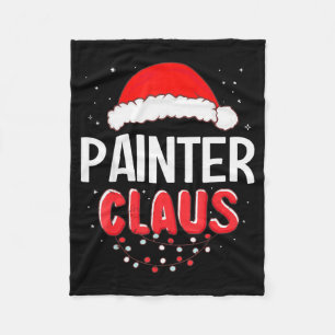 Painter Santa Claus Christmas Matching Costume Fleece Blanket