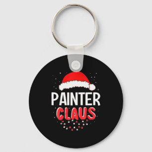 Painter Santa Claus Christmas Matching Costume Key Ring