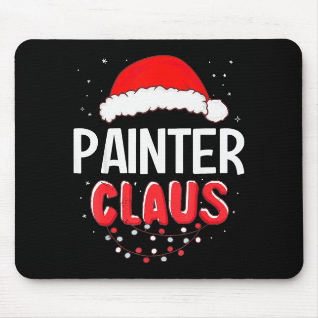 Painter Santa Claus Christmas Matching Costume  Mouse Pad (Front)