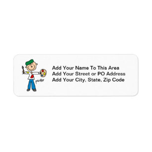 Painter Stick Figure Return Address Label