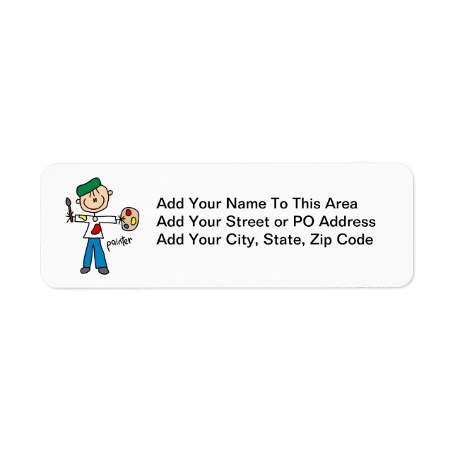 Painter Stick Figure Return Address Label (Front)