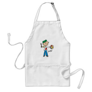 Painter Stick Figure Standard Apron