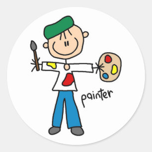 Painter Stick Figure Sticker