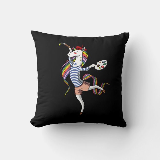 Painter Unicorn Artist Painting Art Student Cushion (Front)