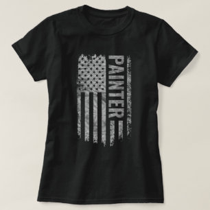 Painter USA Flag Distressed design T-Shirt