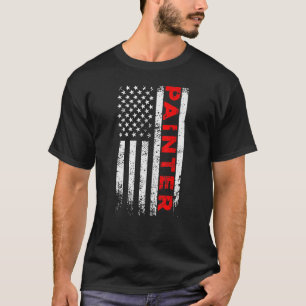 Painter USA Flag Renovation Decorator Handyman Cra T-Shirt