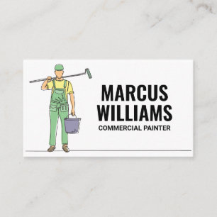 Painter with Paint Roller Equipment Business Card