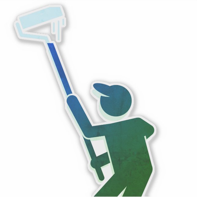 Painter with Paint Roller Sticker  (Front)