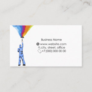 Painter with roller and paint business card