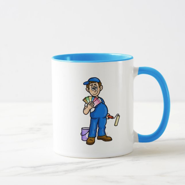 Painter with Sample Colour Cards Mug (Right)