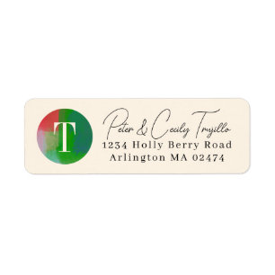 Painterly Abstract Art Monogram and Return Address Label