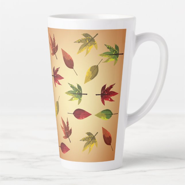 Painterly Autumn Leaves Latte Mug (Right)