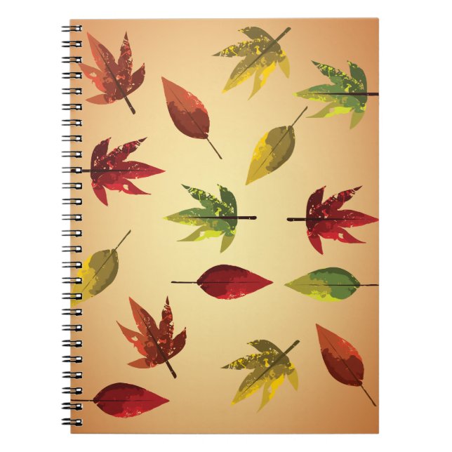 Painterly Autumn Leaves Notebook (Front)