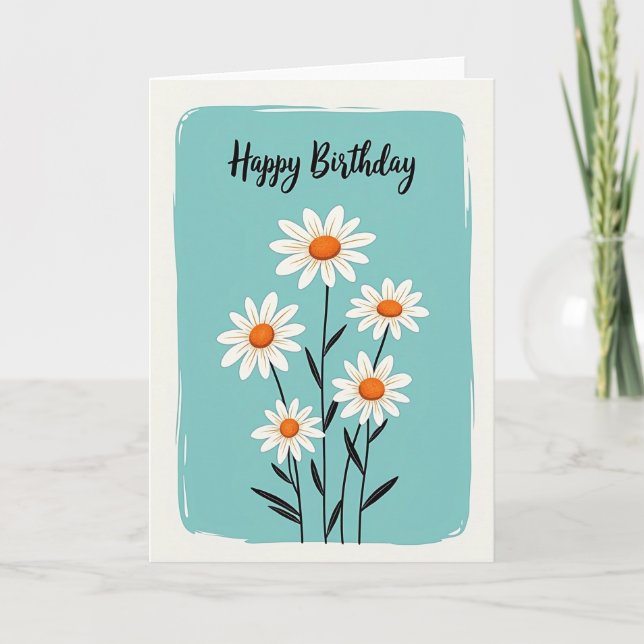 Painterly Birthday Blooms Card (Front)
