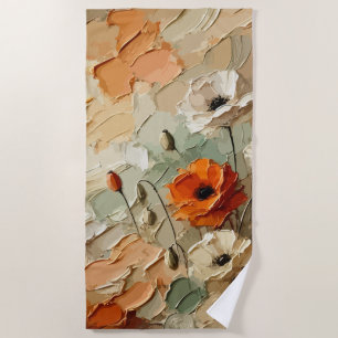 Painterly Bloomscape Beach Towel