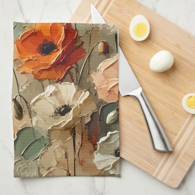 Painterly Bloomscape Tea Towel (Quarter Fold)