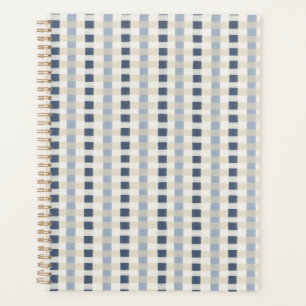 Painterly Coastal Blue Plaid Seamless Pattern Planner