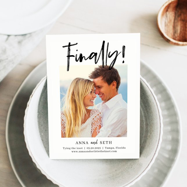 Painterly Finally CUSTOM COLOR Save The Date Card (Creator Uploaded)