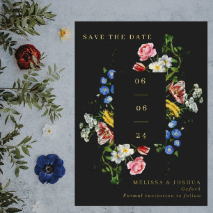 Painterly Floral Frame Wedding Photo Save the Date