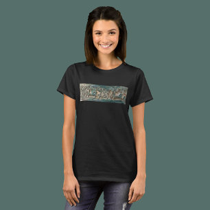 Painterly fretwork design. Greys, Greens, & blues T-Shirt