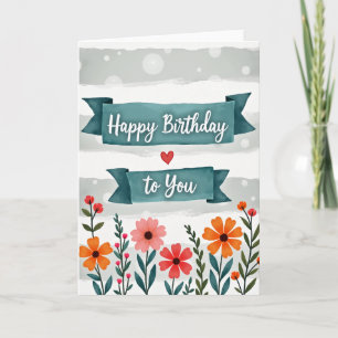 Painterly Garden Birthday Card