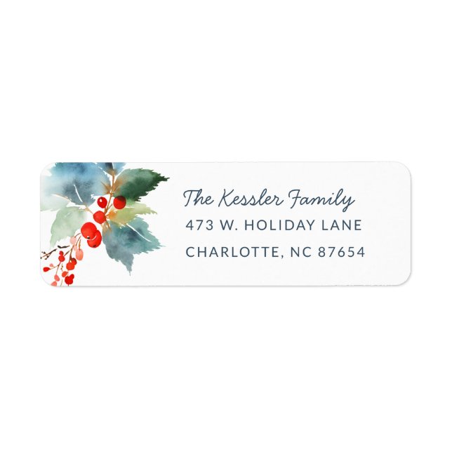 Painterly | Holiday Return Address Label (Front)