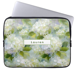 Painterly Hydrangea pattern Laptop Sleeve