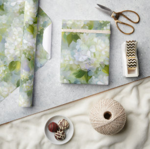 Painterly Hydrangea pattern Wrapping Paper