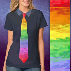 Painterly Impressionist Rainbow Sparkle Tie