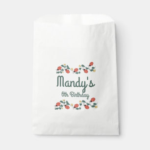 Painterly Lady Bug Birthday Garden Party Favour Bag