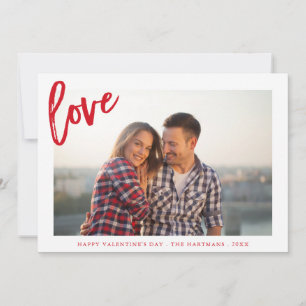 Painterly Love Valentine's Day Photo Card Red