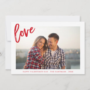 Painterly Love   Valentine's Day Photo Card   Red