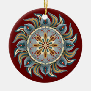 Painterly Mandala Ceramic Ornament