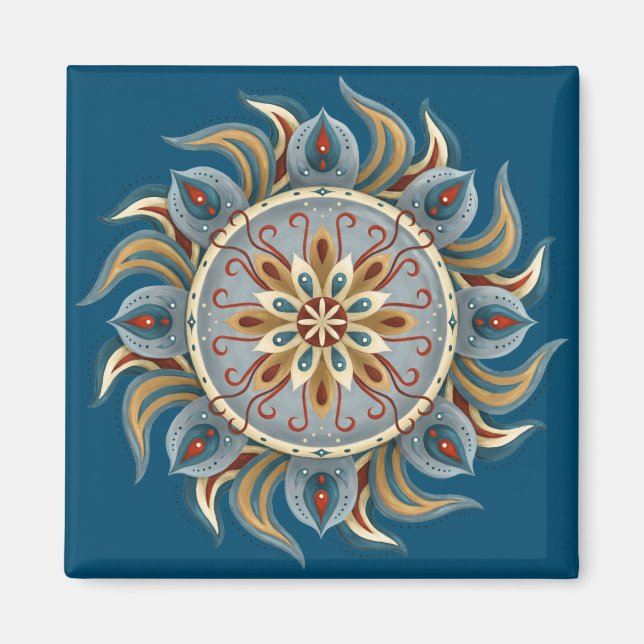 Painterly Mandala Magnet (Front)