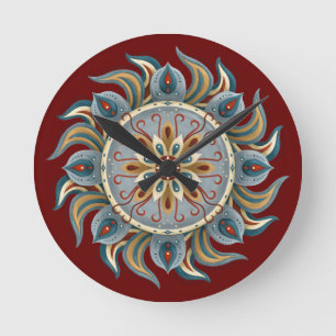 Painterly Mandala Round Clock