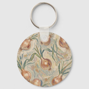 Painterly Onion Pattern Impressionist Art Key Ring