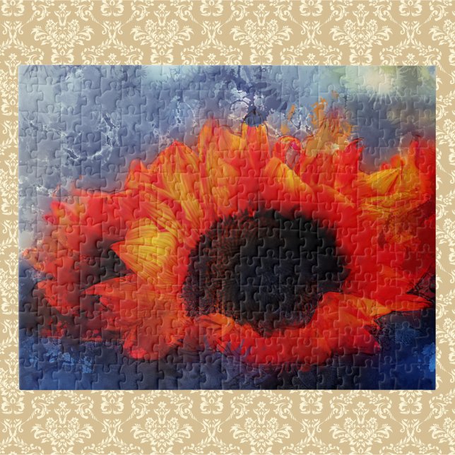 Painterly Orange Sunflowers Puzzle (Creator Uploaded)