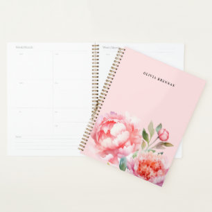 Painterly Peonies Refined floral Blush Design Planner