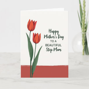 Painterly Red Mothers Day Card