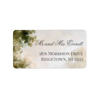 Painterly Romantic Garden Wedding Label