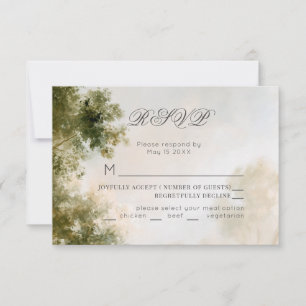 Painterly Romantic Garden Wedding RSVP Card